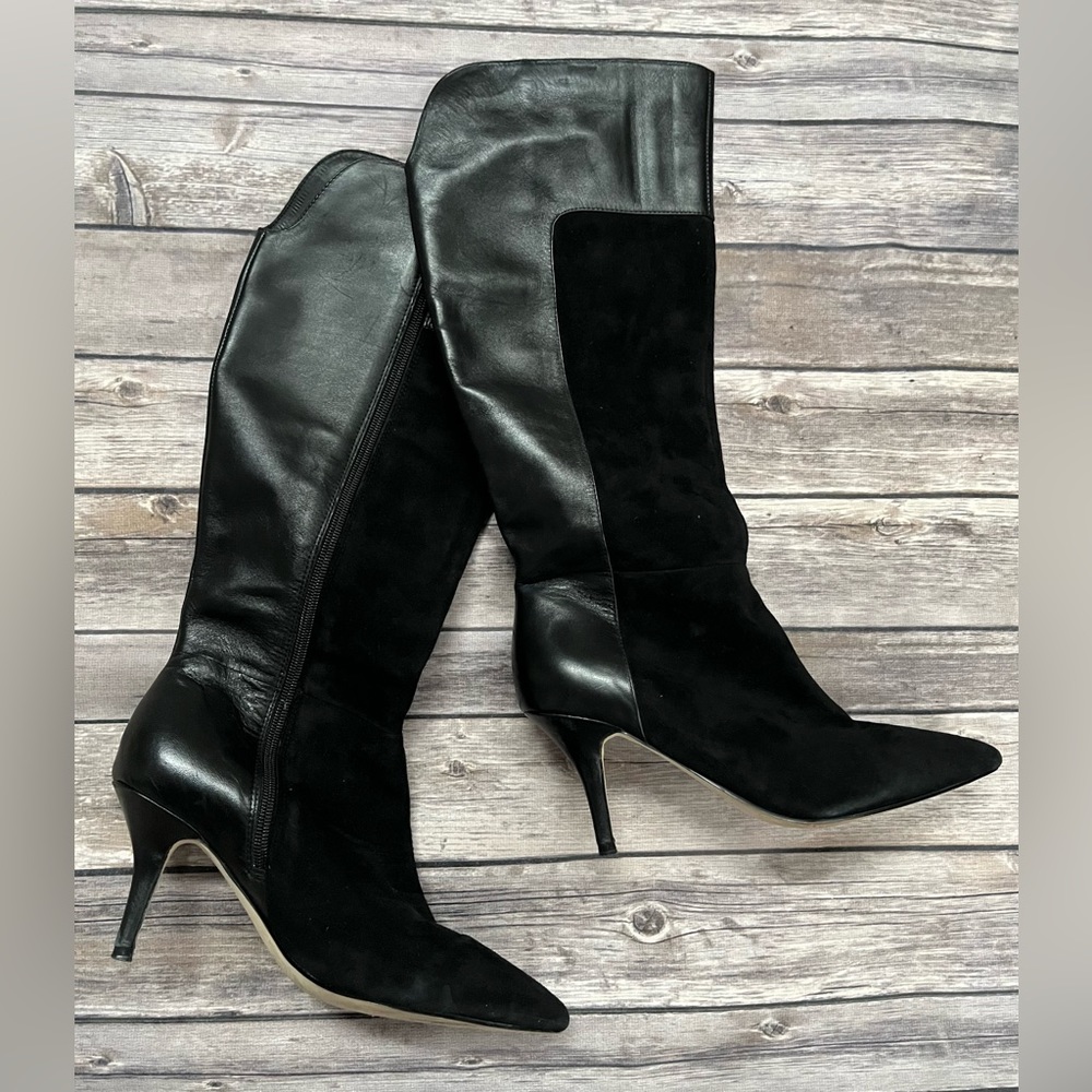 Ivanka Trump talk stiletto leather & suede boots